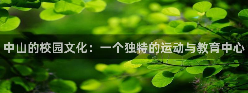 米兰体育官方正版app代理：中山的校园文化：一个独特的运动与